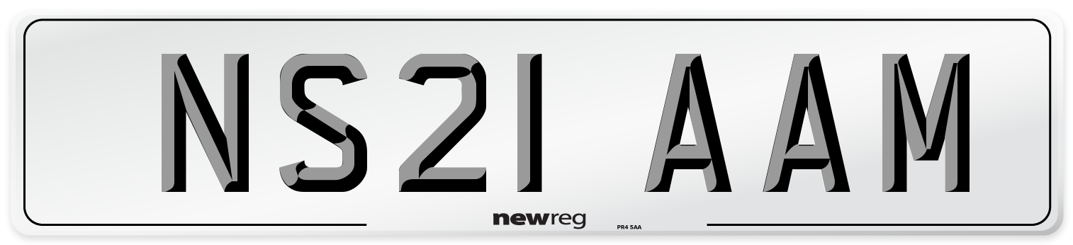 NS21 AAM Number Plate from New Reg